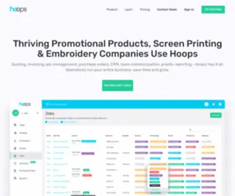Hoopscrm.com(Software For Screen Printers) Screenshot