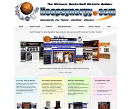 Hoopsynergy.com(The Ultimate Basketball Website Builder) Screenshot