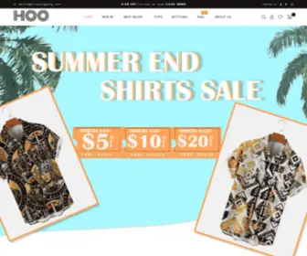 Hooshopping.com(Men's Hawaiian Shirts Tops Sweatshirts and Shorts) Screenshot