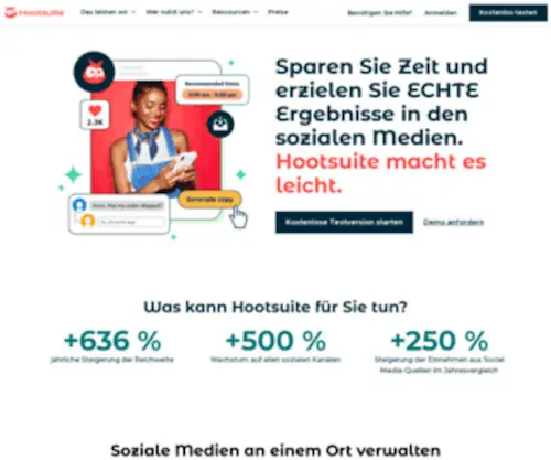 Hootsuite.de(Social Media Marketing and Management Tool) Screenshot