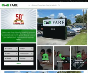 Hoovercarandtruckcenter.com(CarFare by Hoover) Screenshot