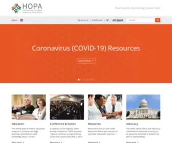 Hoparx.org(Hematology/Oncology Pharmacy Association) Screenshot