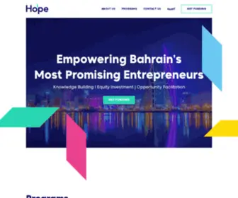 Hopefund.bh(Empowering Bahrain's Most Promising EntrepreneursKnowledge Building I Equity Investment) Screenshot