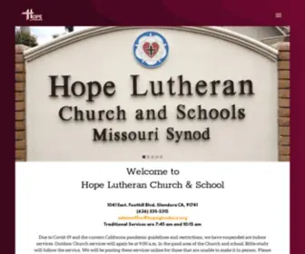 Hopeglendora.org(Hope Lutheran Church & School) Screenshot