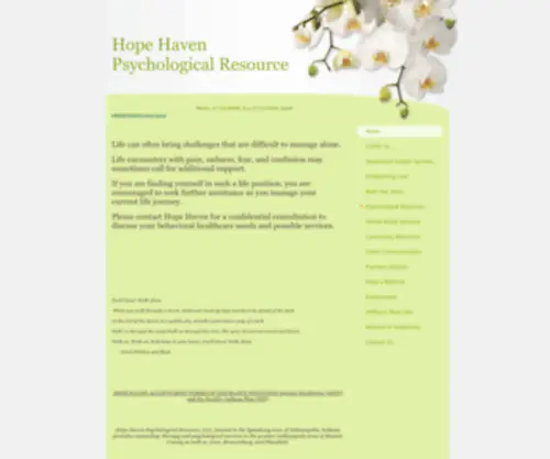Hopehavenpsych.org(Hope Haven Psychological Resource) Screenshot