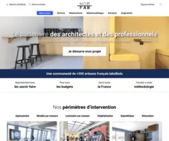 Hopfab.com(Service de mise en relation architecte/artisans) Screenshot
