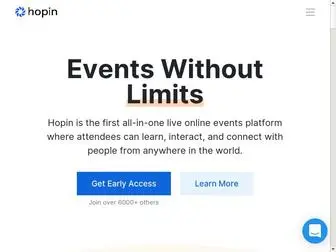 Hopin.to(Online venue for virtual events) Screenshot