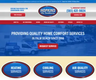 Hopkinsair.com(Top-Rated HVAC Company in West Palm Beach) Screenshot