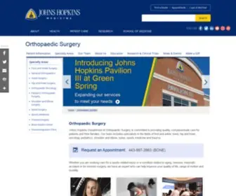 Hopkinsortho.org(Johns Hopkins Orthopaedic Surgery) Screenshot