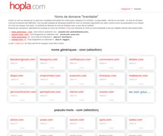 Hopla.com(Hopla noms de domaine brandable) Screenshot