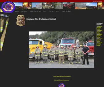 Hoplandfire.org(Hopland Fire Protection District in Mendocino County) Screenshot