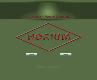 Horium.ca(Les Aliments Horium Foods Inc) Screenshot