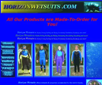 Horizonwetsuits.com(Horizon Wetsuits Scuba Diving Surfing Jet Skiing Swimming Snorkeling Kayaking) Screenshot