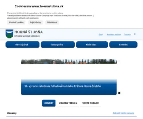 Hornastubna.sk(Oficiálna internetová stránka) Screenshot
