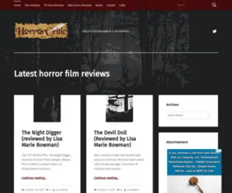 Horrorcritic.com(Horror Film Reviews &amp; Commentary) Screenshot