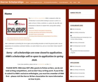 Horrorscholarships.com(Offered by the Horror Writers Association) Screenshot