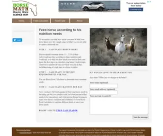 Horsemath.com(Horse feed nutrition calculator) Screenshot