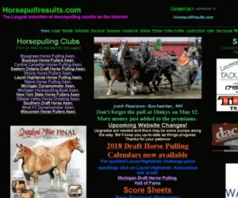 Horsepullresults.com(Largest selection of horsepulling results on the Internet) Screenshot