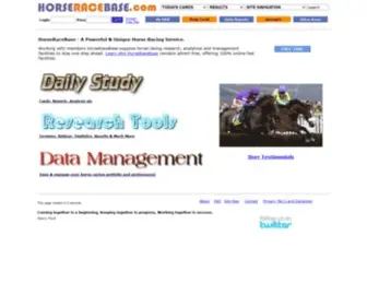 Horseracebase.com(Horse Racing Database Solutions) Screenshot