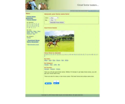 Horseridersupply.com(Horse Name Generator) Screenshot