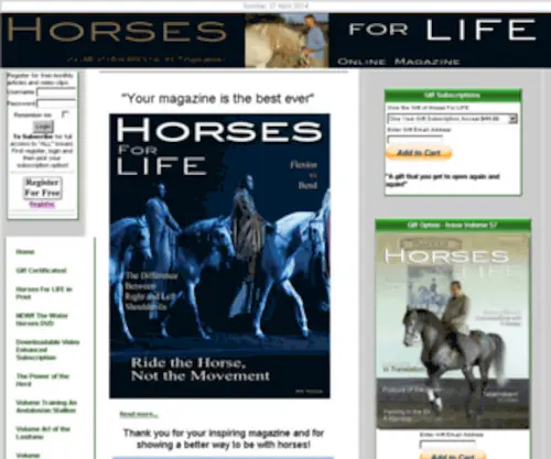 Horsesforlife.com(The Horse) Screenshot