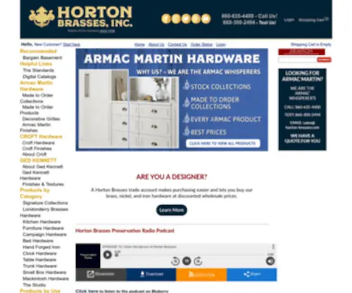 Horton-Brasses.com(Horton Brasses Inc) Screenshot