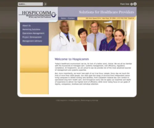 Hospicomm.com(Senior Health Care Facilities Management) Screenshot