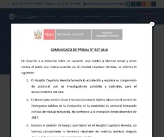 Hospitalcayetano.gob.pe(Hospital Cayetano Heredia) Screenshot