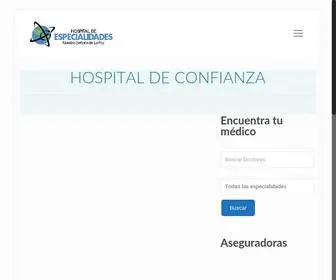 Hospitaldeespecialidades.com.sv(Hospital de Especialidades Nuestra Señora de la Paz) Screenshot