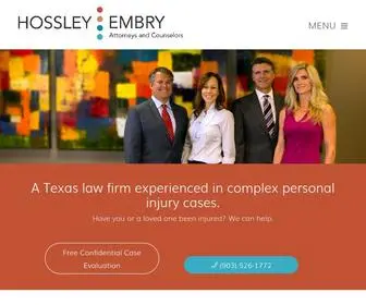 Hossleyembry.com(Texas Law Firm) Screenshot