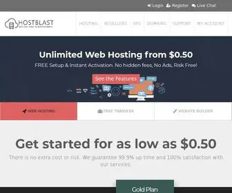 Hostblast.net(Low Cost Cheap Unlimited $0.50 Web Hosting Fast & Affordable) Screenshot