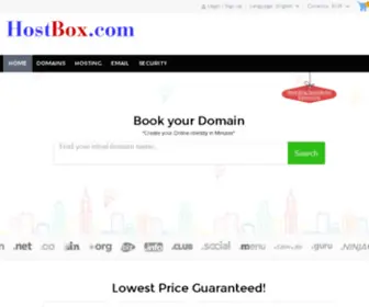 Hostbox.com(Domain names & web hosting company) Screenshot