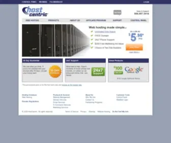 Hostcentric.net(Small business web hosting offering additional business services such as) Screenshot