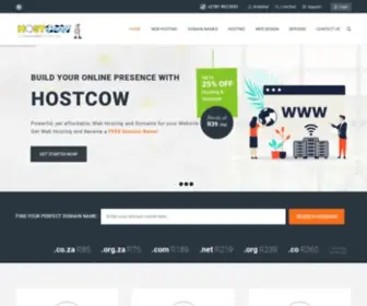 Hostcow.co.za(Website Hosting South Africa) Screenshot