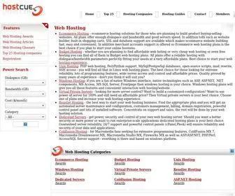 Hostcue.com(Online directory of Web Hosting providers and services) Screenshot