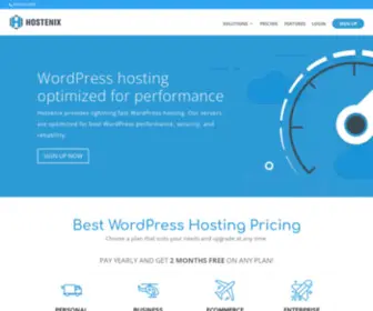 Hostenix.com(WordPress hosting optimized for performance) Screenshot