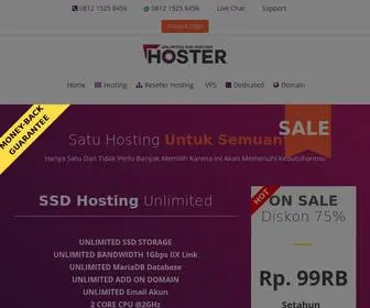 Hoster.co.id(Enterprise Plesk Hosting SSD Server Indonesia) Screenshot