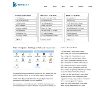 Hostewp.com(Free wordpress hosting and cheap vps server) Screenshot
