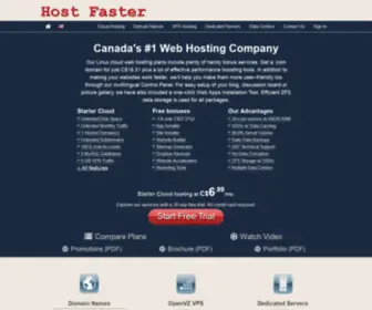 Hostfaster.ca(Canada's Best Web Hosting Provider & Domain Name Registrar) Screenshot