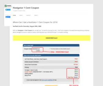Hostgator1Centcoupon.info(Hostgator 1 Cent Coupon) Screenshot
