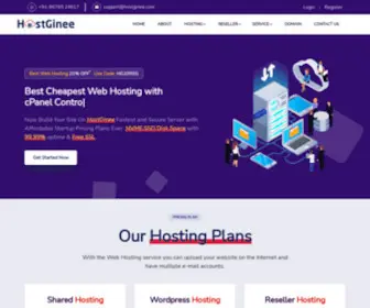 Hostginee.com(India's Best Cheap Web Hosting Provider) Screenshot