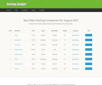 Hosting-Shopper.com(Web Hosting Reviews SeptemberHosting Shopper) Screenshot