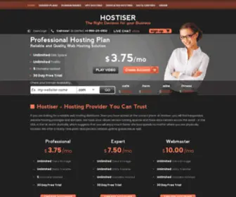 Hostiser.com(Linux Website Hosting services) Screenshot