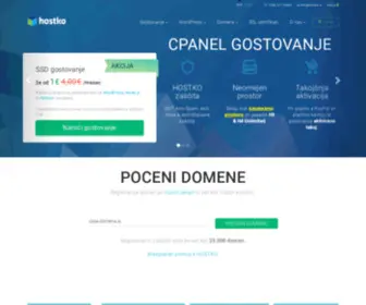 Hostko.si(GOSTOVANJE STRANI in POCENI DOMENE pri) Screenshot
