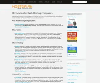 Hostorian.com(The best web hosting companies) Screenshot