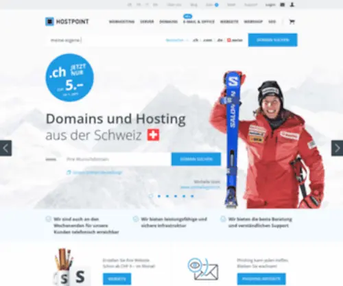 Hostpoint.ch(Domains, Webhosting, Managed Server, E-Mail und mehr) Screenshot