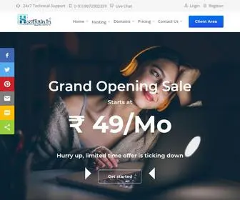 Hostserver.in.net(HostRain) Screenshot