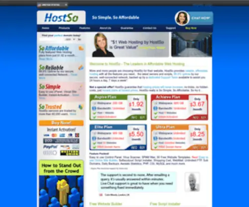 Hostso.com(Reliable, Affordable Web Hosting) Screenshot
