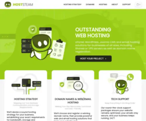 Hoststeam.ca(Outstanding Web Hosting and CMS Solutions) Screenshot