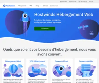 Hostwinds.fr(Solutions d'hébergement Web centrées sur le client) Screenshot